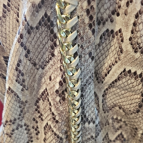 Steve Madden NWOT Snake Print Backpack Bag with Gold Accents NEW main image 14